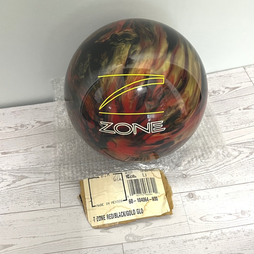 Brunswick TZone Bowling Ball Red Black Gold Glo 6lb 12oz Undrilled
